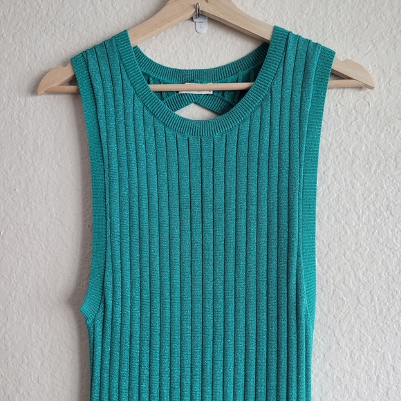 Spell mercury ribbed knit metallic emerald maxi dress - Picture 5 of 10